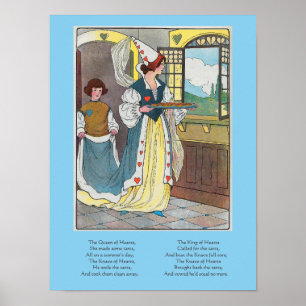 De hartenkoningin maakte wat taarten, kinderrijmpj poster