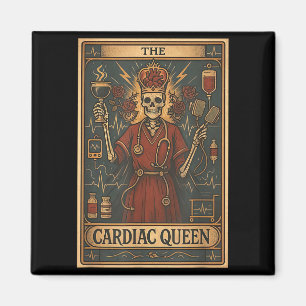 De hartenkoningin tarotkaart skelet cardiologie magneet