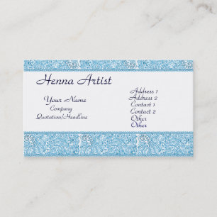 De Hartstocht van Paisley - Blauw (Henna) Visitekaartje