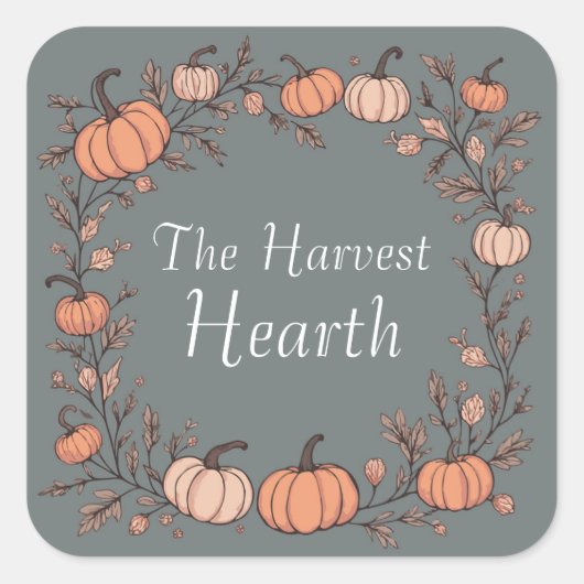 De Harvest Hearth Vierkante Sticker (Voorkant)