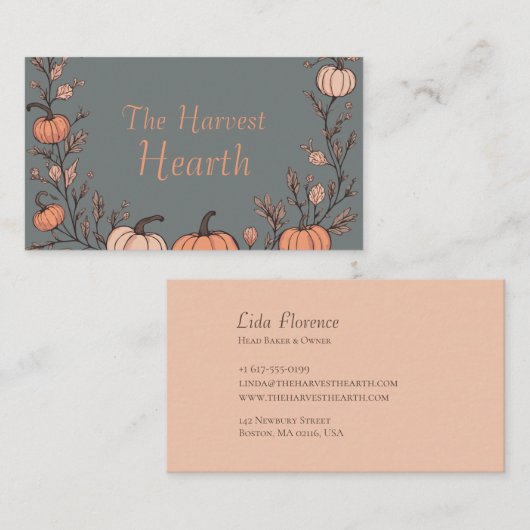 De Harvest Hearth Visitekaartje (Voorkant / Achterkant)