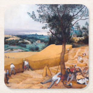 De Harvesters, Pieter Bruegel Vierkante Kartonnen Onderzetter