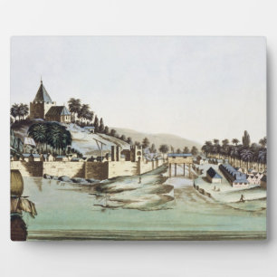 De haven en stad Malacca, Maleisië, illustrati Fotoplaat