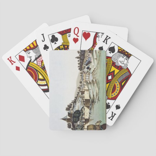 De haven en stad Malacca, Maleisië, illustrati Speelkaarten (Achterkant)