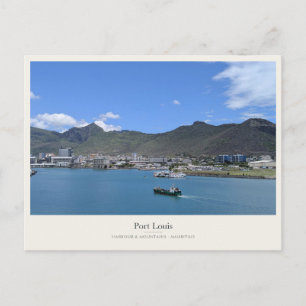 De haven van Port Louis onder de bergen Briefkaart