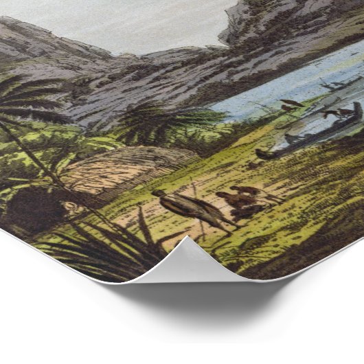 De haven van Taloo op het eiland Eimeo Poster (Hoek)