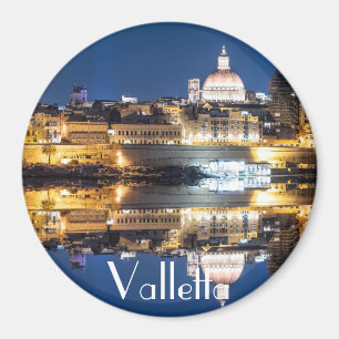 De haven van Valletta in de stad 's nachts Magneet
