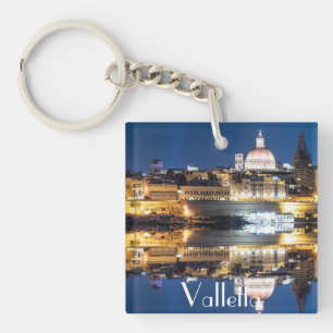 De haven van Valletta in de stad 's nachts Sleutelhanger
