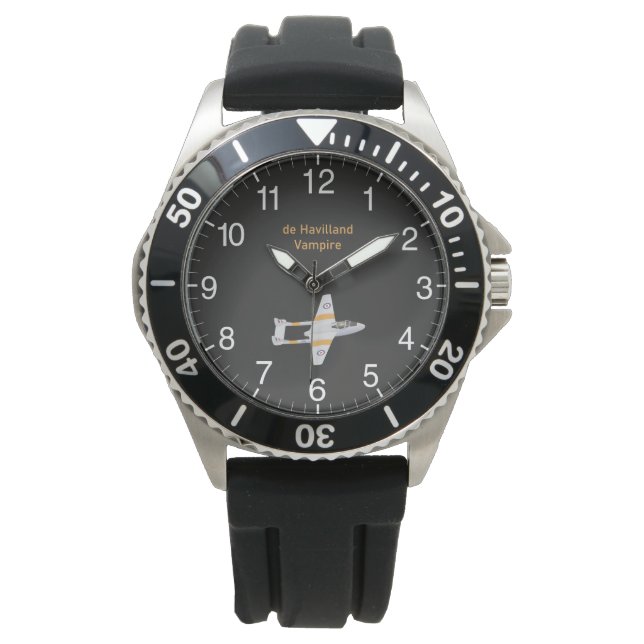 de Havilland Vampire British WW2 Airplane Horloge (Voorkant)