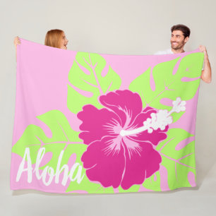 De Hawaiiaanse Hibiscus BloemenAloha van het Fleece Deken