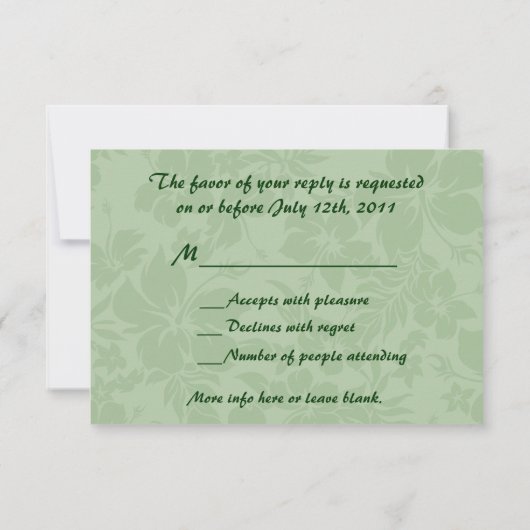 De Hawaiiaanse Tropische Kaarten van de Hibiscus RSVP Kaartje (Achterkant)