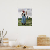 De Hay draaien (olie op canvas) Poster (Keuken)