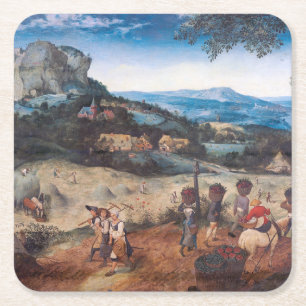 De Haymaking, Pieter Bruegel Vierkante Kartonnen Onderzetter