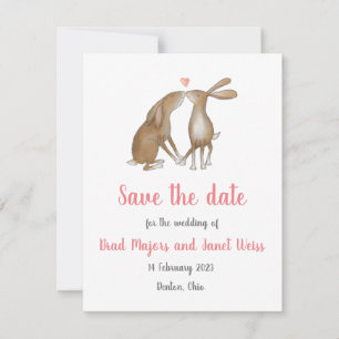 De hazen bewaren de datumkaart save the date