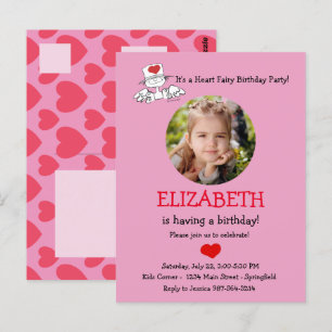 De Heart Fairy© Verjaardags Foto Uitnodiging