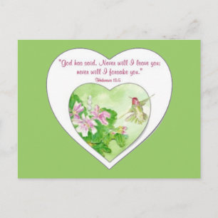 De Hebreeuwen van de manuscripten 19:5 nooit zal i Briefkaart