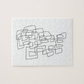 De hedendaagse Abstracte Lijn Kunst in Zwart-wit Legpuzzel (Horizontaal)