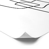 De hedendaagse Abstracte Lijn Kunst in Zwart-wit Poster (Hoek)