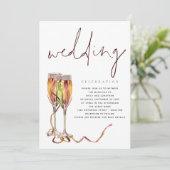 De hedendaagse Champagne Flutes Wedding Kaart (Staand voorkant)