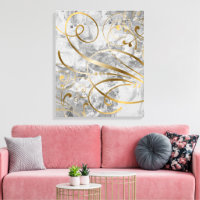 De hedendaagse Gemengde Media Gold Swirls bloeit