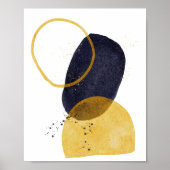 De hedendaagse moderne Abstracte goudmarine Poster (Voorkant)