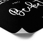 De hedendaagse moderne zwarte bruiloft is welkom poster (Hoek)