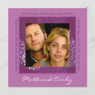 De hedendaagse Petals Paars sparen Datum Foto uitn Save The Date