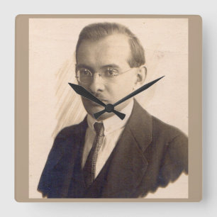 De heer 1920s Scientist Vierkante Klok