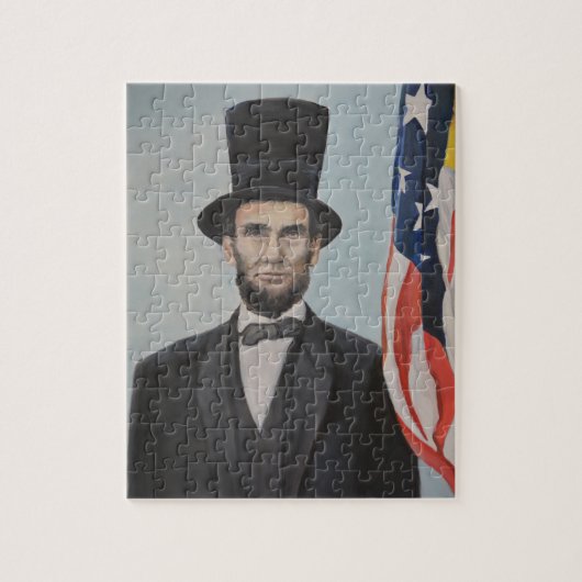 de heer Abraham Lincoln Portrait Art Puzzle Legpuzzel (Verticaal)