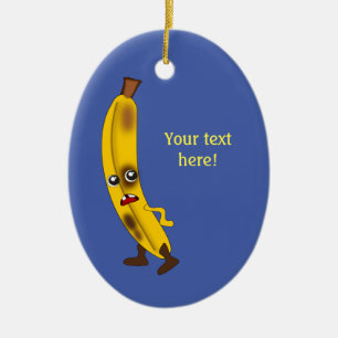De heer Banana is niet geamuseerd - voeg jouw name Keramisch Ornament