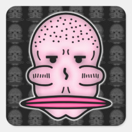 de heer Big Cheekbones & Even Bigger Mouth v3 Vierkante Sticker