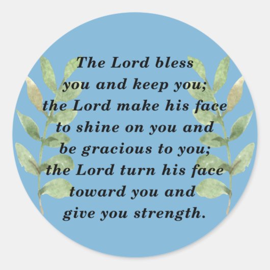 De Heer Bless U Ronde Sticker (Voorkant)