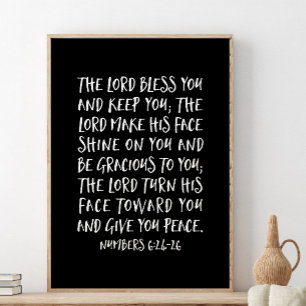 De heer Bless You and Keep you, nummers 6:24-26 Poster