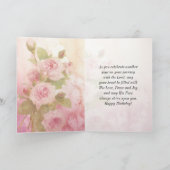 De Heer Bless You Roze Floral Kaart (Binnen)