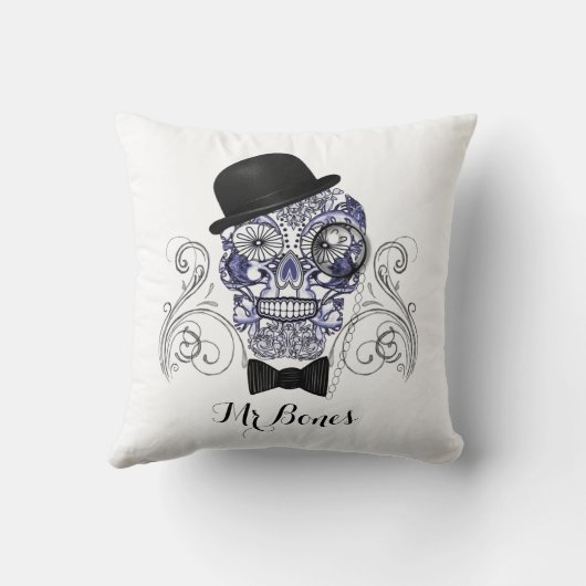 de heer Botten Fun  Sugar Skull Design Kussen (Achterkant)