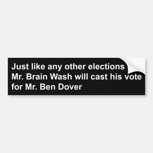 de heer Brain Wash Bumpersticker (Voorkant)