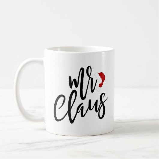 de heer Claus Black Script met Pet Holiday Mok (Links)