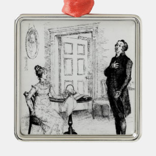 De heer Collins en Elizabeth Metalen Ornament