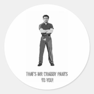 de heer Crabby Pants Ronde Sticker