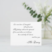 de heer Darcy Line Briefkaart (Staand voorkant)