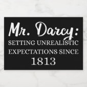 De heer Darcy: onrealistische verwachtingen sinds Voedselcontainer Etiket (Enkel label)