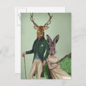 De heer Deer en mevrouw Rabbit 2 Briefkaart (Voorkant / Achterkant)