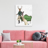 De heer Deer en mevrouw Rabbit Canvas Afdruk (Insitu (Woonkamer))