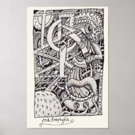 de heer Emptyful, Ink Drawing Poster