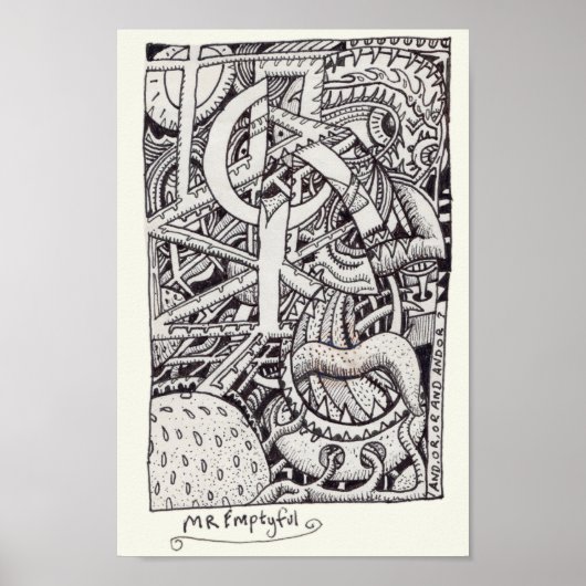 de heer Emptyful, Ink Drawing Poster (Voorkant)