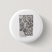de heer Emptyful, Ink Drawing Ronde Button 3,2 Cm (Voorkant)