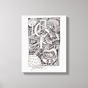 De heer Emptyful, inkttekening Canvas Afdruk
