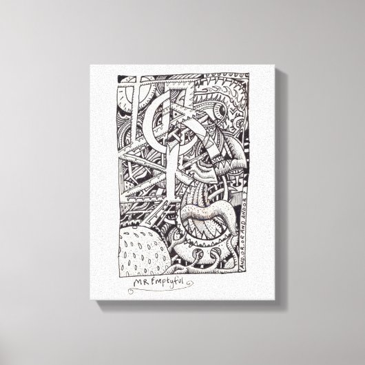 De heer Emptyful, inkttekening Canvas Afdruk (Voorkant)