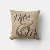De heer en de heer Gay Burlap Wedding Personalized Kussen (Voorkant)
