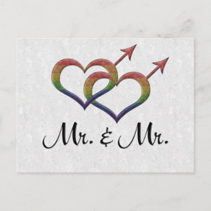 de heer en de heer Gay Pride Interlinking Gender S Briefkaart